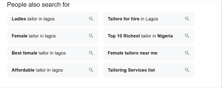 A screenshot from Google search result page
